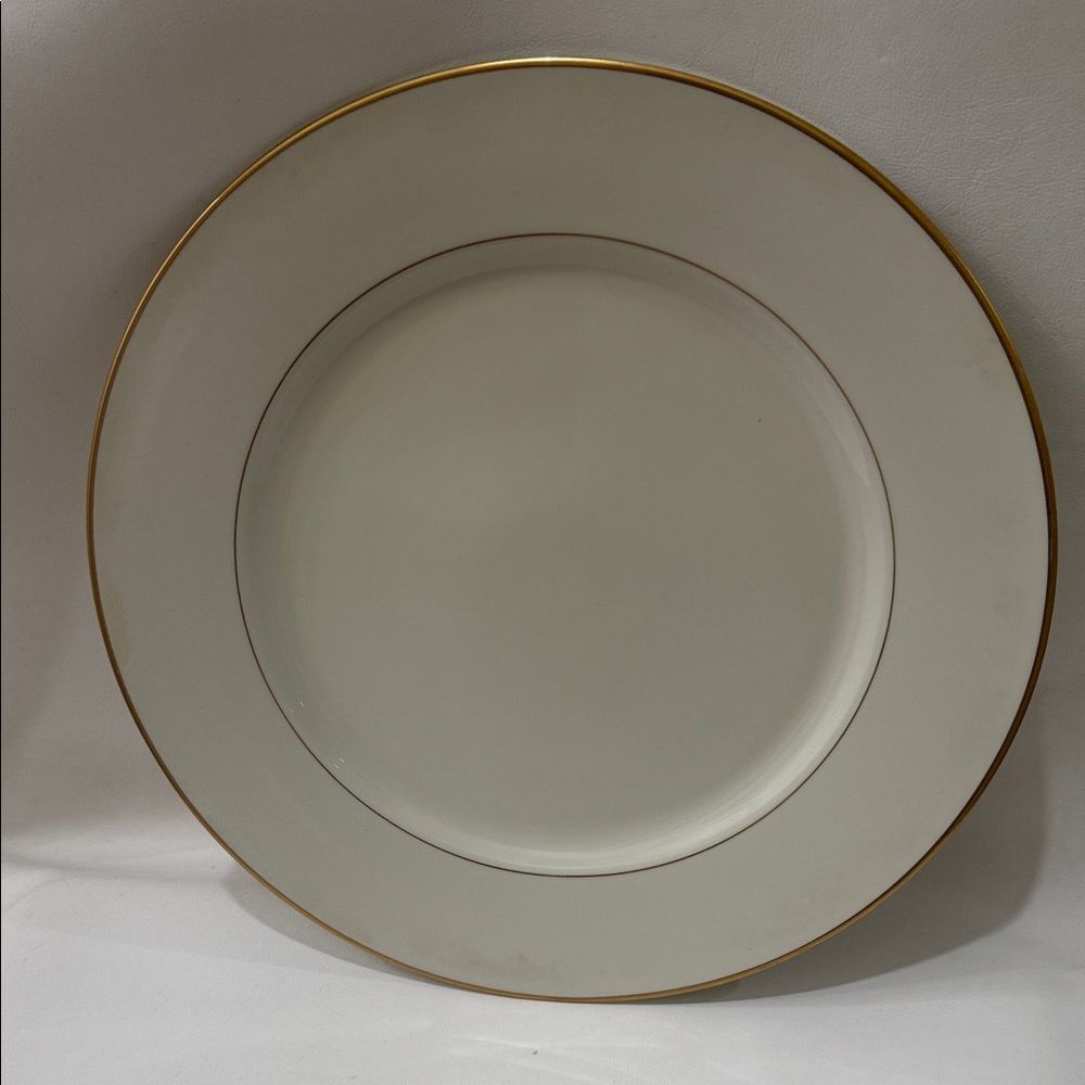 Royal Limited Golden Ivory Gold Trim 12 Inch Elegant Chop Plate Round Platter